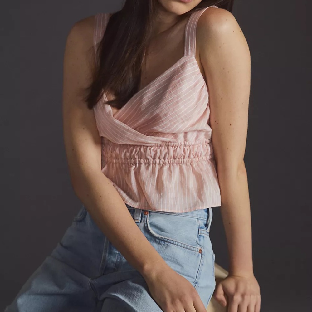 Anthropology Maeve Shirred Tank